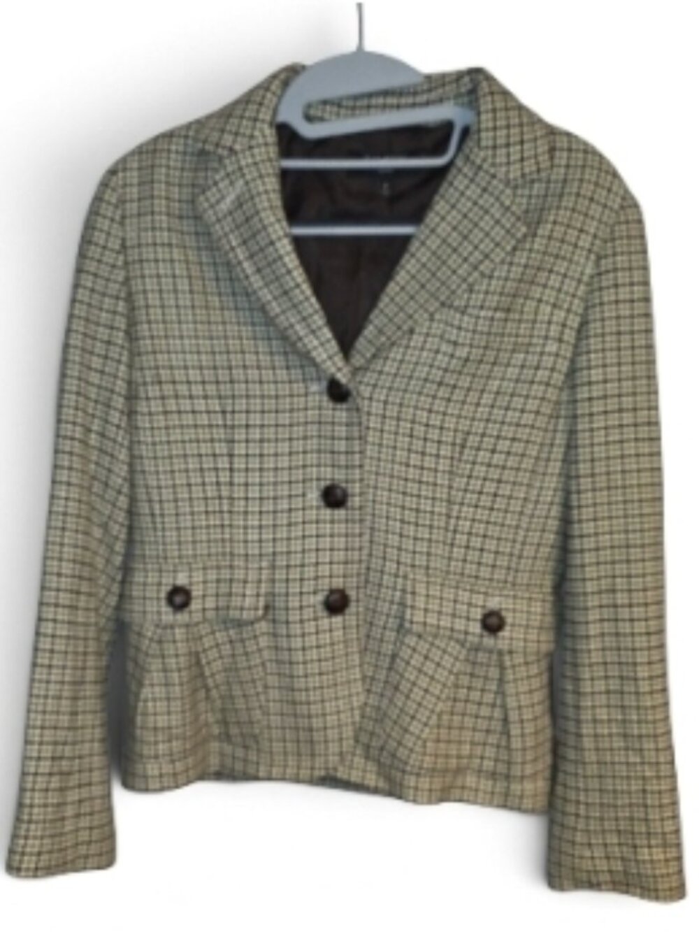 Talbots Petites Herringbone Blazer Jacket Coat 8P Petite Preppy Houndstooth